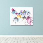 Waterverf Daisy Canvas Afdruk (Insitu (Houten vloer))