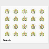 Waterverf Daisy Fairy Ronde Sticker (Vel)