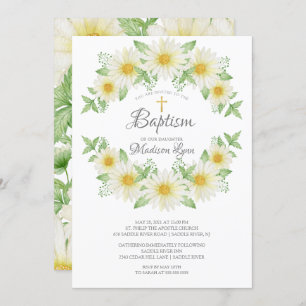 Waterverf Daisy Floral Baptism Uitnodiging
