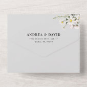 Waterverf Daisy Floral Delicate QR Code Weddenscha All In One Uitnodiging (Achterkant)