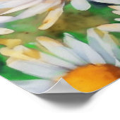 Waterverf Daisy Flowers Tuin Poster (Hoek)