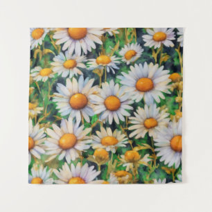 Waterverf Daisy Flowers Tuin Wandkleed