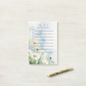 Waterverf Daisy Meadow to do list Post-it® Notes (Op bureau)
