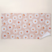 Waterverf Daisy Pattern roze Blush Background Strandlaken (Voorkant)