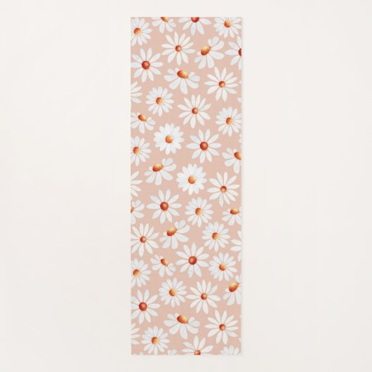 Waterverf Daisy Pattern roze Blush Background Yogamat (Voorkant)