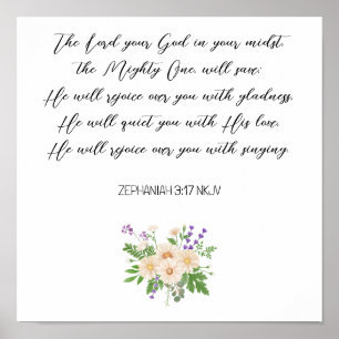 Waterverf Daisy Scripture Poster