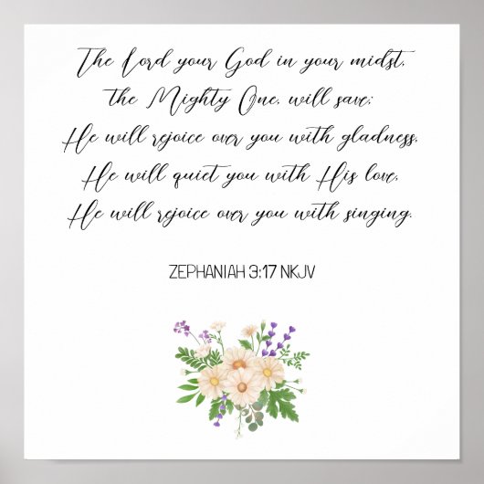 Waterverf Daisy Scripture Poster (Voorkant)