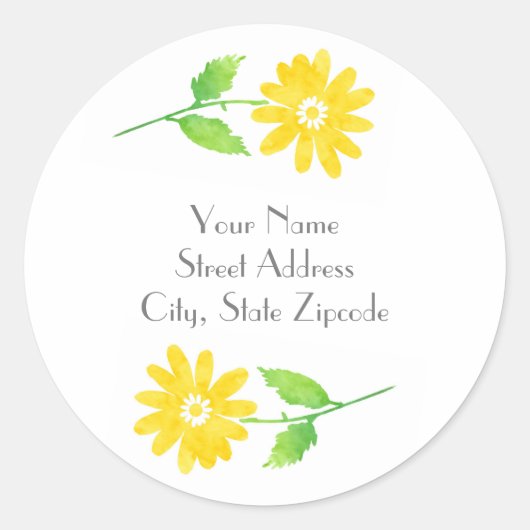 Waterverf Daisy Stems Labels (Voorkant)