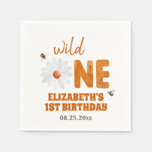 Waterverf Daisy Wild Een 1e verjaardag meisje Servet