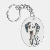 Waterverf Dalmatiër Sleutelhanger (Voorkant Links)