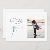Waterverf Dandelion Save the Date Photo Card (Voorkant / Achterkant)