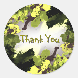 Waterverf Dank u het Schilderen Splatter Ronde Sticker