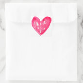 Waterverf Dank u Roze & Rood Hart Liefde Vierkante Sticker (Tas)