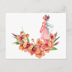 Waterverf dansen ballerina briefkaart
