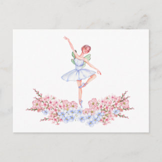 Waterverf dansen ballerina briefkaart