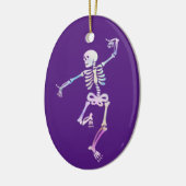 Waterverf dansende skeleton keramisch ornament (Links)