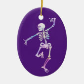 Waterverf dansende skeleton keramisch ornament (Voorkant)