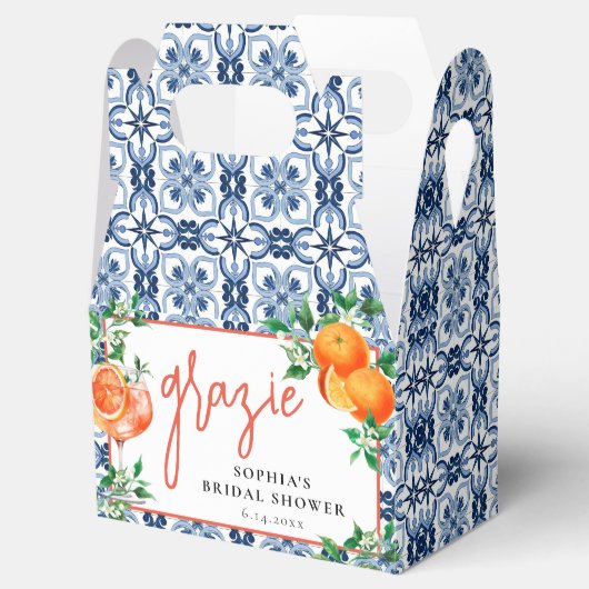 Waterverf Dat is Amore Spritz Positano Blauwe Tege Bedankdoosjes (Geopend)