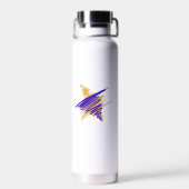 Waterverf davidster in gouden waterfles (Achterkant)