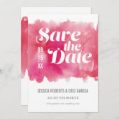 Waterverf De datum opslaan Save The Date (Voorkant / Achterkant)