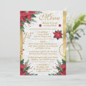 Waterverf de Kerstwinter in Poinsettia Menu (Staand voorkant)