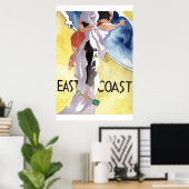 Waterverf Deco-stijl reclame Poster (Thuiskantoor)