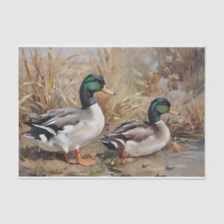 Waterverf Decoupage Wilde Eenden  Tissuepapier