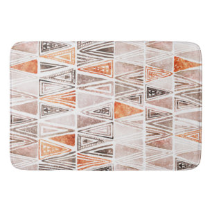 Waterverf deeg terracotta Tribal Triangles Badmat