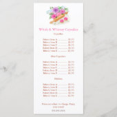 Waterverf Deegroller Rozen Cupcake Prijsmenu Menu (Voorkant)