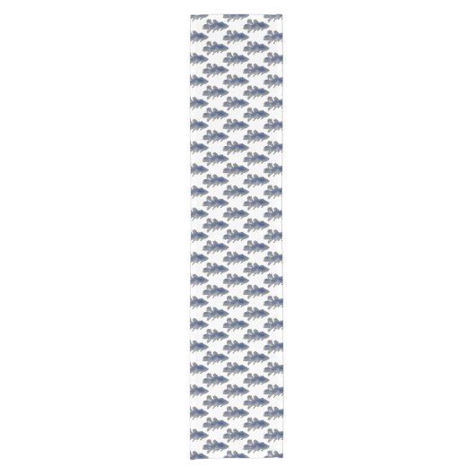 Waterverf - Deep Blue Pine Tree Korte Tafelloper (Voorkant)