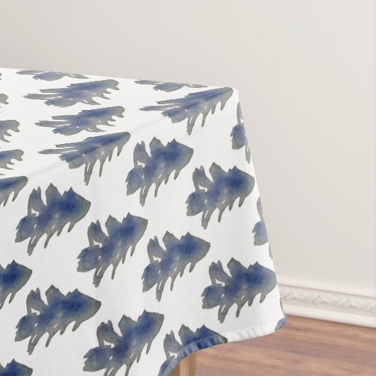 Waterverf - Deep Blue Pine Tree Tafelkleed (Voorbeeld)