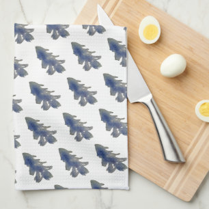 Waterverf - Deep Blue Pine Tree Theedoek