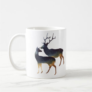 Waterverf Deer Couple met namen Koffiemok