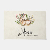 Waterverf Deer Laying Down Boho Deurmat (Voorkant)