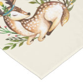  Waterverf Deer Laying Down Boho Korte Tafelloper (Hoek)