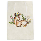  Waterverf Deer Laying Down Boho Medium Cadeauzakje (Voorkant)