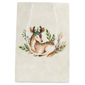  Waterverf Deer Laying Down Boho Medium Cadeauzakje (Achterkant)