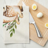  Waterverf Deer Laying Down Boho Theedoek (Quarter Fold)