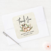 Waterverf Deer Laying Down Boho Vierkante Sticker (Envelop)