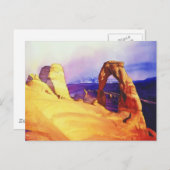 waterverf "Delicate Arch"-woestijnscène Briefkaart (Voorkant / Achterkant)
