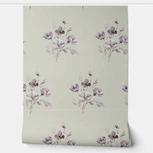 waterverf delicate bloem gedempt paarse behang