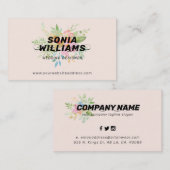 Waterverf delicate bloemen bouquet visitekaartje (Voorkant / Achterkant)