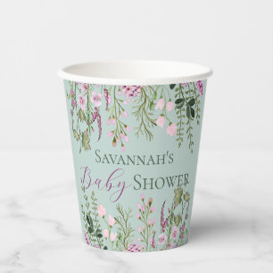 Waterverf Delicate Wildbloemen Bloemen Bloemen Bab Papieren Bekers