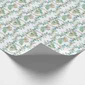 Waterverf Deluxe Eucalyptus- witte grond Cadeaupapier (Hoek)