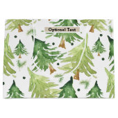 Waterverf Dennenbomen Modern Rustiek Monogram Kraf Groot Cadeauzakje (Voorkant)