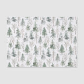 Waterverf dennenbomen winterkerstmis tissuepapier (Voorkant)