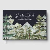 Waterverf dennenbos berg rustiek gastenboek (Voorkant)