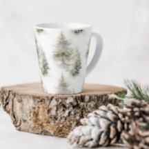 Waterverf Dennenbos Latte Mok