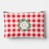 Waterverf Dennenkrans MONOGRAM Rode Check  Etui (Achterkant)