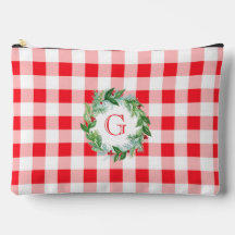 Waterverf Dennenkrans MONOGRAM Rode Check LG